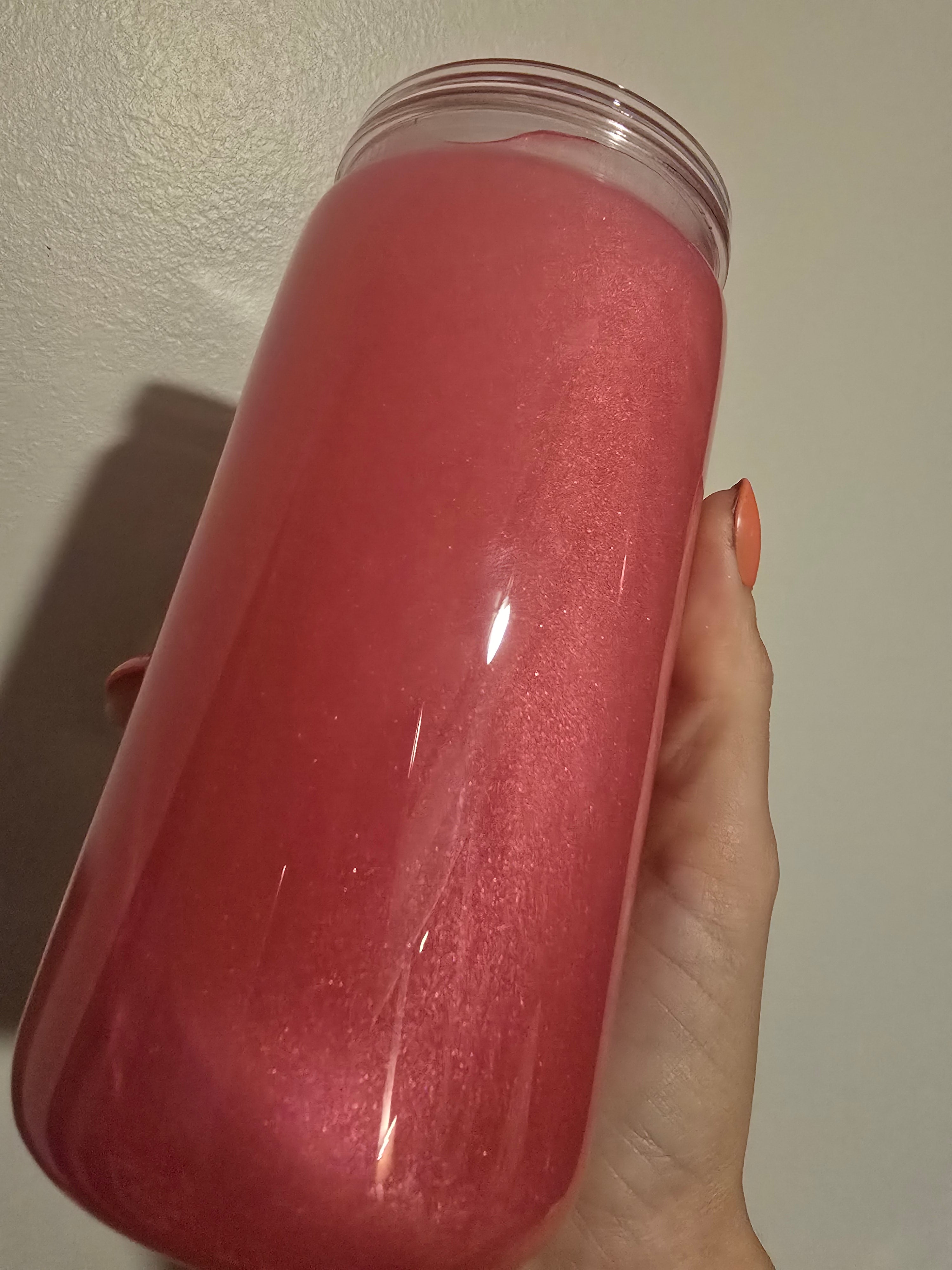 Peachy Pink Mica Suspended Tumbler